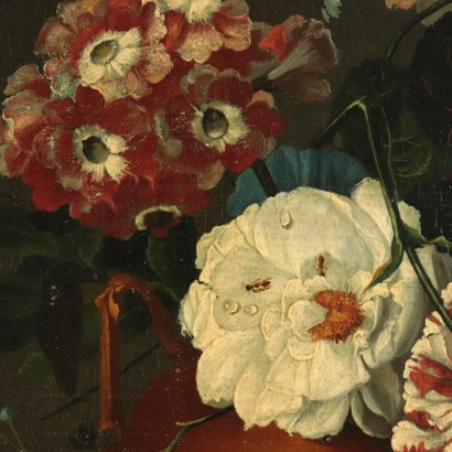 Still Life with Flowers, Oil on Canvas, Flemish School 18th Century