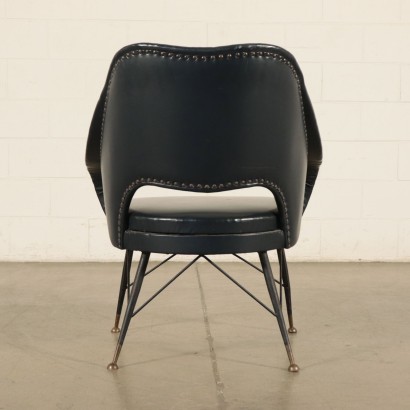 Petite Fauteuil Mousse Similcuir Métal laqué Italie Années 60