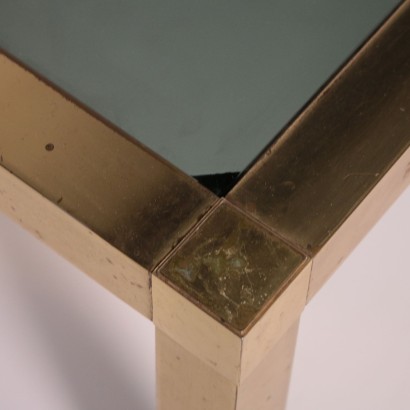 Coffee table, Brass and Smoked Glass, Italy 1980s