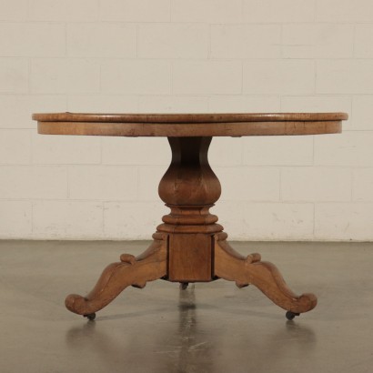 Table Basse Ronde Noyer Italie Fin '800