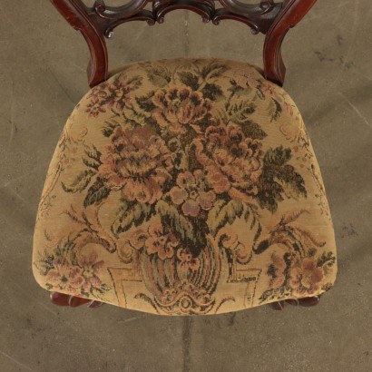 Goup of six Louis Philippe Chairs, Wood and Padding Italy 19th Century