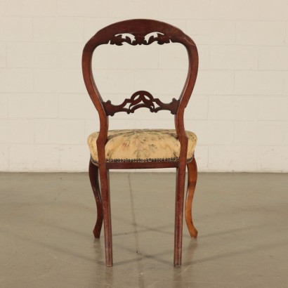 Goup of six Louis Philippe Chairs, Wood and Padding Italy 19th Century