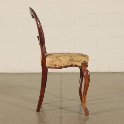 Goup of six Louis Philippe Chairs, Wood and Padding Italy 19th Century