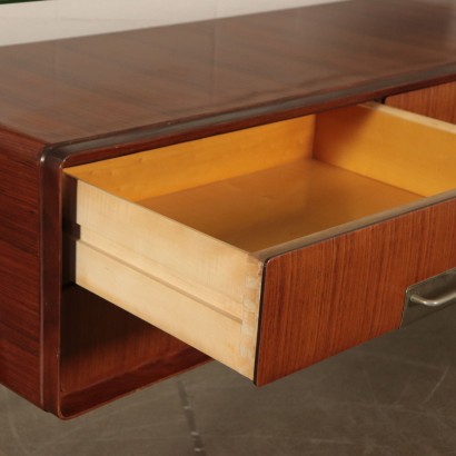 Silvio Cavatorta Dresser, Teak Veneer Brass Glass, Itay 1960s