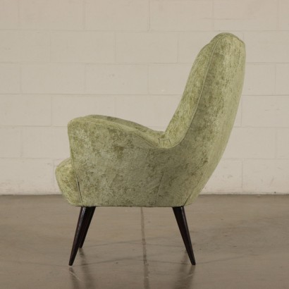 Armchair, Foam Velvet and Wood, 1950s