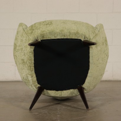 Armchair, Foam Velvet and Wood, 1950s