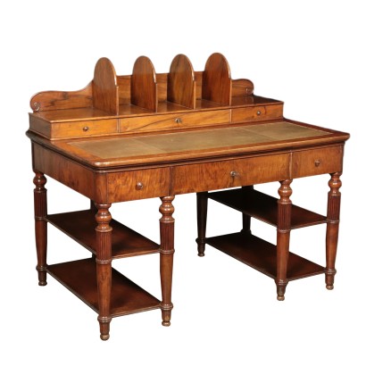 Desk Solid Walnut Leather Lombardy Italy Second Quarter 19th Century