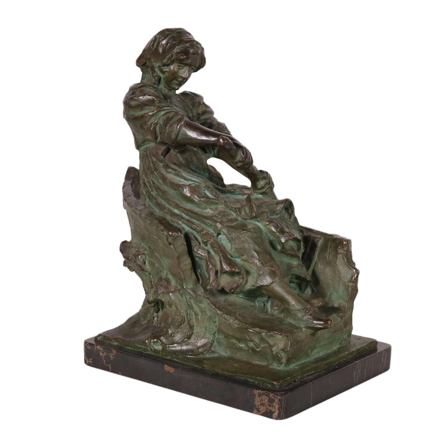 Ragazza su Barca a Remi, Giulio Branca (18501926), Antiquariato