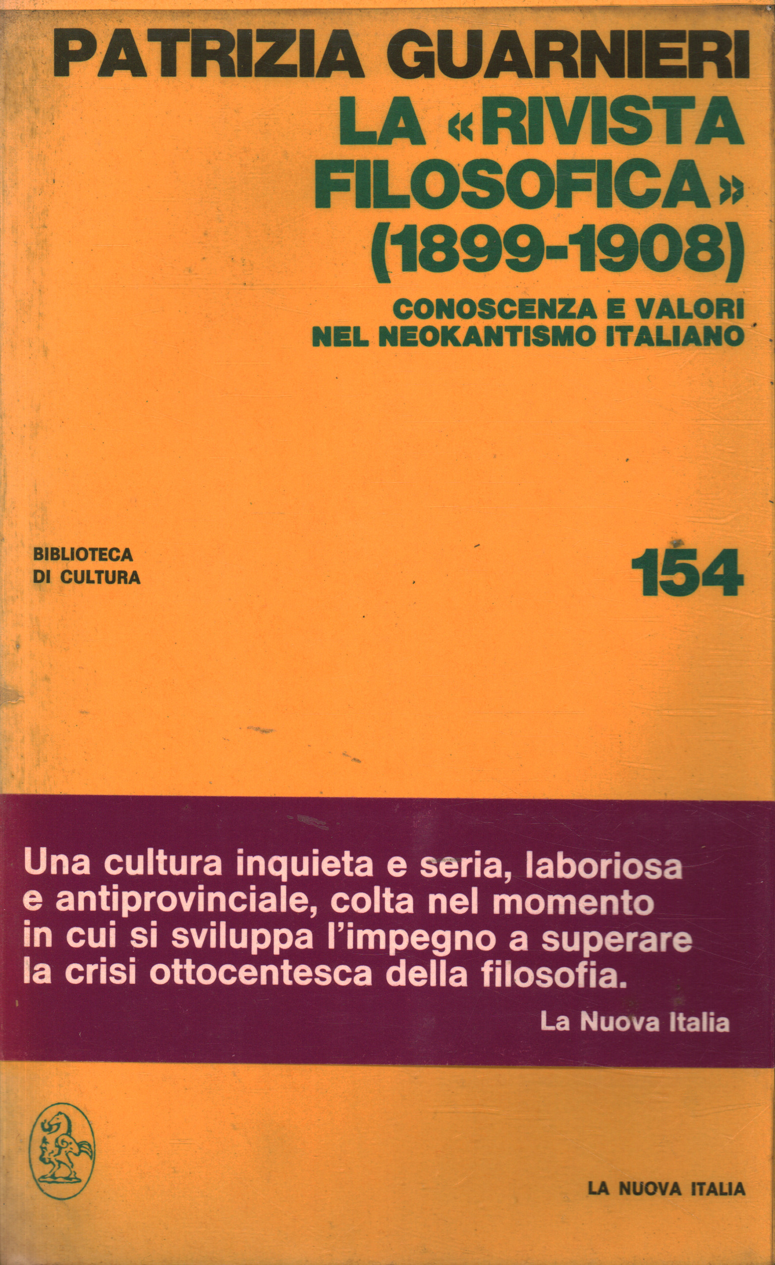 Die Zeitschrift Philosophische (1899-1908), Patrizia Guarnieri