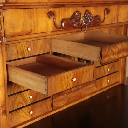 Biedermeier Secretaire, Marple and Ebony, Austria 19th Century