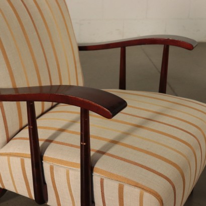 Armchairs, Stained Wood, Italy 1940s-1950s