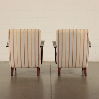 Armchairs, Stained Wood, Italy 1940s-1950s