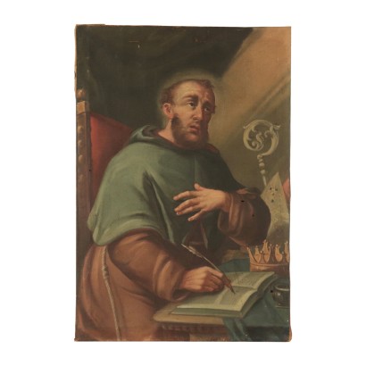 Saint Bishop, Oil on Canvas, Italian School 17th Century