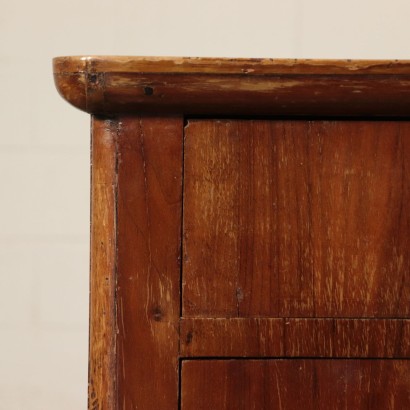 Pair of Bedside Table, Walnut and Walnut Veneer, Italy 19th Century