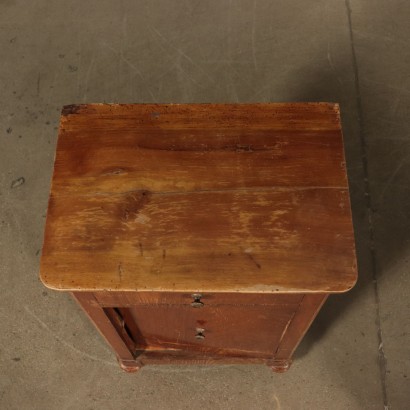 Pair of Bedside Table, Walnut and Walnut Veneer, Italy 19th Century