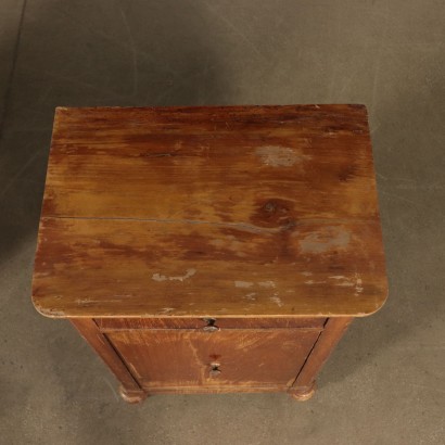 Pair of Bedside Table, Walnut and Walnut Veneer, Italy 19th Century