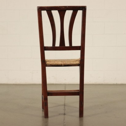 Group of Eight Straw Chairs, Elm, 20th Century