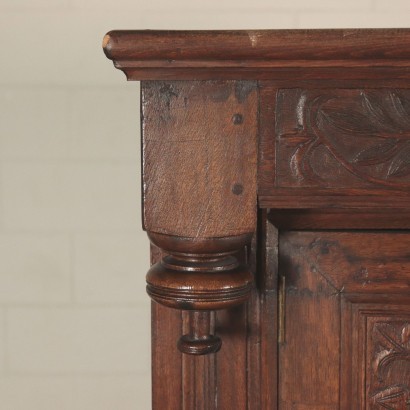 Carved Cupboard, Sessile Oak, Northern Europe 19th Century