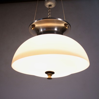 Lampe Opalglas Alluminium - Italien 1960er