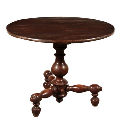 Big Decorative Table, Walnut, Italy 20th Century