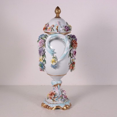 Vase with Lid, Capodimonte Ceramic, Italy 20th Century