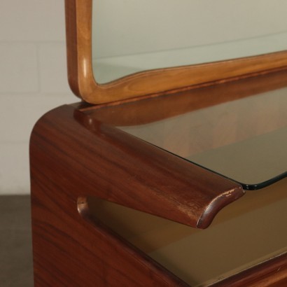 Dresser,Mahogany Veneer Back-Treated Glass and Brass, 1950s