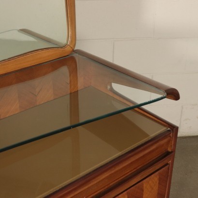 Dresser,Mahogany Veneer Back-Treated Glass and Brass, 1950s