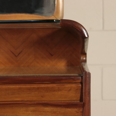 Dresser,Mahogany Veneer Back-Treated Glass and Brass, 1950s