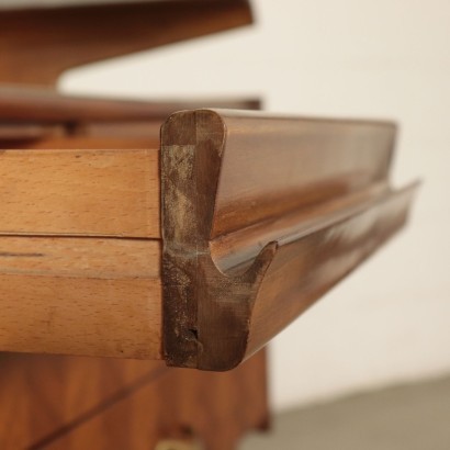 Dresser,Mahogany Veneer Back-Treated Glass and Brass, 1950s