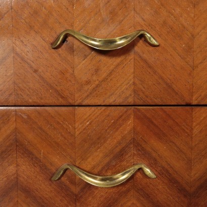 Dresser,Mahogany Veneer Back-Treated Glass and Brass, 1950s