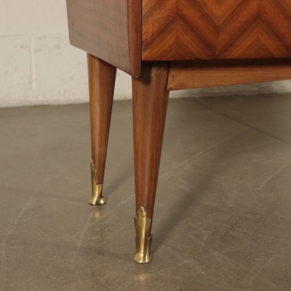 Dresser,Mahogany Veneer Back-Treated Glass and Brass, 1950s