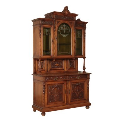 Neo-Renaissance Walnut Cupboard, Italy 20th Century