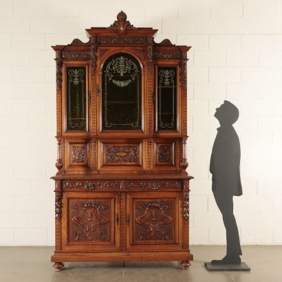 Neo-Renaissance Walnut Cupboard, Italy 20th Century