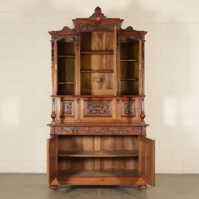 Neo-Renaissance Walnut Cupboard, Italy 20th Century