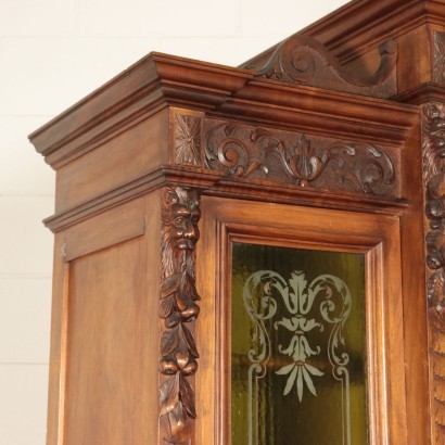 Neo-Renaissance Walnut Cupboard, Italy 20th Century