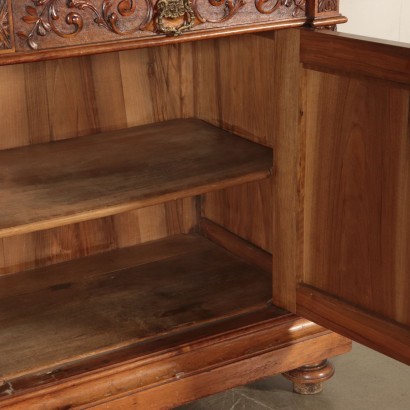 Neo-Renaissance Walnut Cupboard, Italy 20th Century