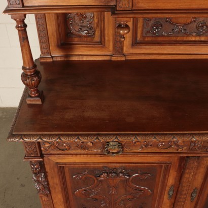 Neo-Renaissance Walnut Cupboard, Italy 20th Century