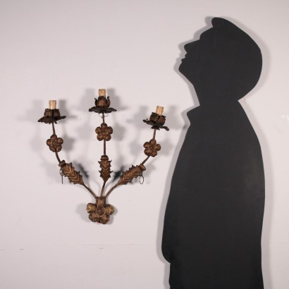 Pair of Wall Lights Wrought Iron Italy 20th Century