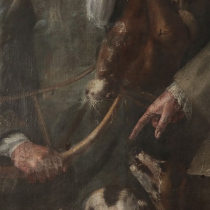 Portrait of an Hunter, Oil on Canvas, Lombard School 18th Century