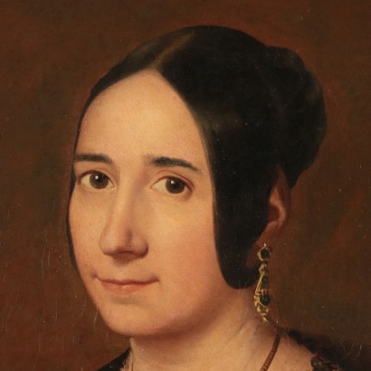 Portrait of a Young Woman, Oil on Canvas, 19th Century