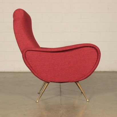 Armachair, Foam Brass and Fabric, Italy 1950s-1960s