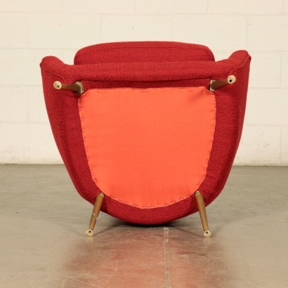 Armchair, Foma Fabric and Brass, Italy 1950s-1960s