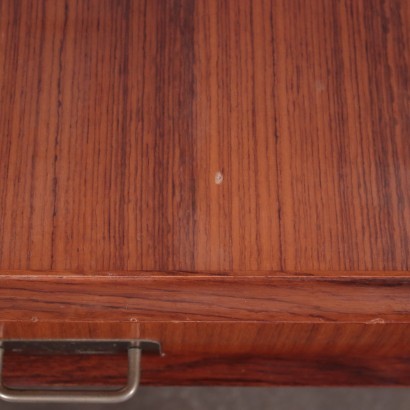 Hangings Bedside Tables, Teak Veneer Brass and Glass, Silvio Cavatorta