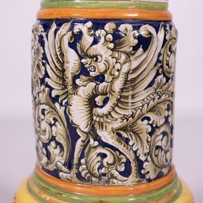 Majolica Column, Terracotta, Italy 20th Century