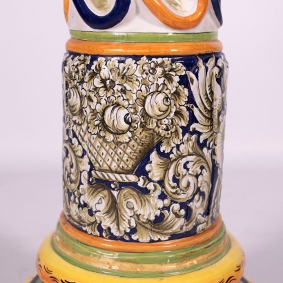 Majolica Column, Terracotta, Italy 20th Century