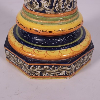 Majolica Column, Terracotta, Italy 20th Century