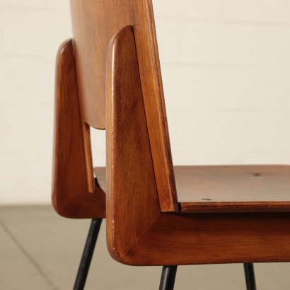 Chairs, Plywood and Metallic Enamelled, Italy 1960s