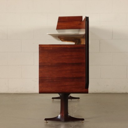 Sideboard, Veneer Marble and Brass, Italy 1960s