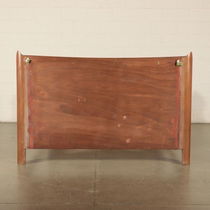 Queen Size Bed, Mahogany Veneer, Italy 1950s