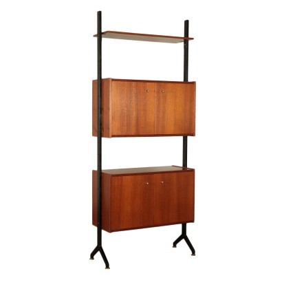 Bookcase, Teak Veneer, Italy 1950s-1960s